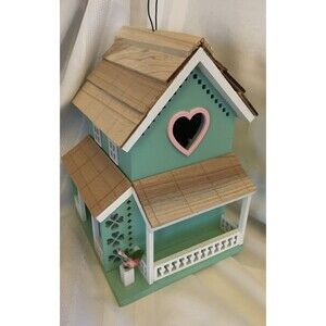 Painted House Seafoam Lovers Lane Cottage Birdhouse Beachside Decor